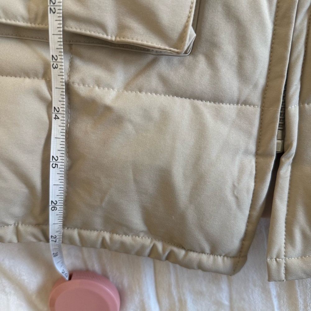 Danielle Guizio Tan Puffer Jacket w/ Faux Fur Collar • Size M • NWOT - Picture 6 of 6